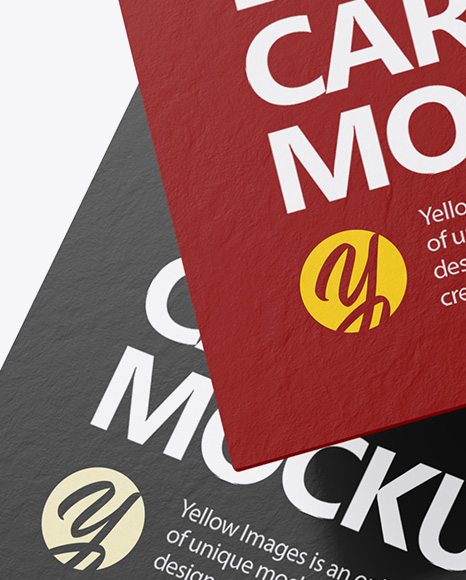 Three Paper Business Cards Mockup