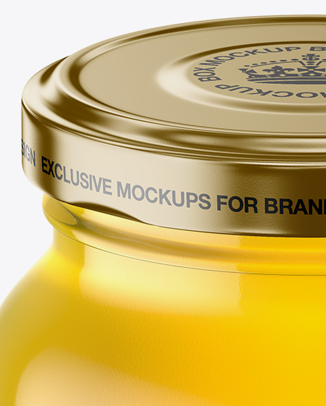 Clear Glass Honey Jar Mockup