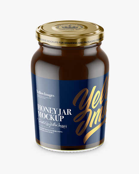 Clear Glass Honey Jar Mockup