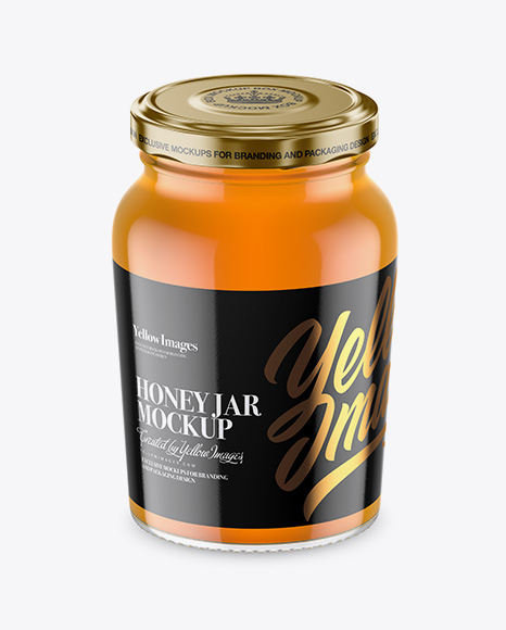 Clear Glass Honey Jar Mockup