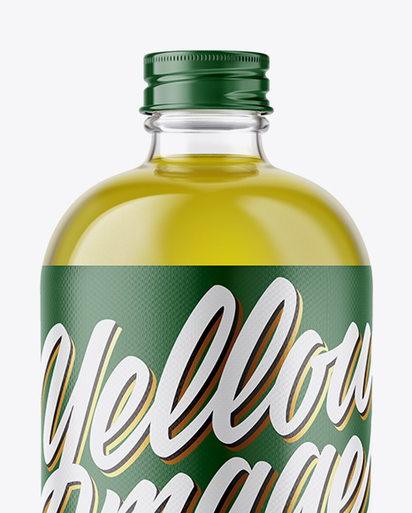 Clear Glass Olive Oil Bottle Mockup