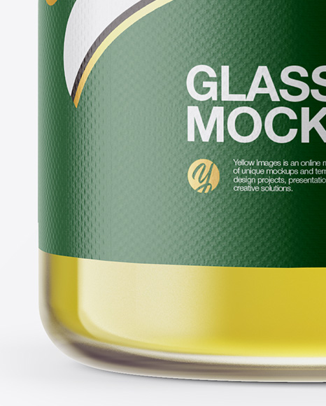 Clear Glass Olive Oil Bottle Mockup