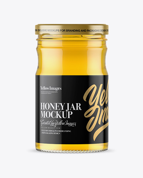 Clear Glass Honey Jar Mockup