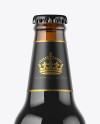 Amber Dark Beer Bottle Mockup