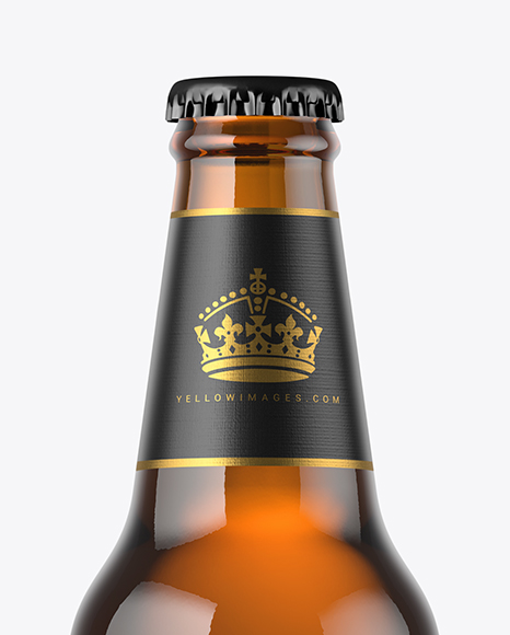 Amber Beer Bottle Mockup