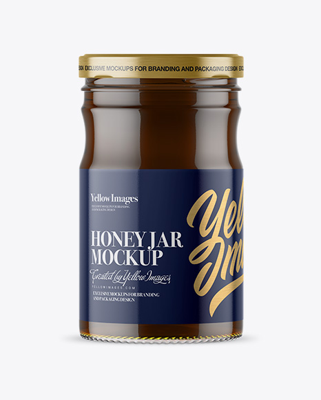 Clear Glass Honey Jar Mockup