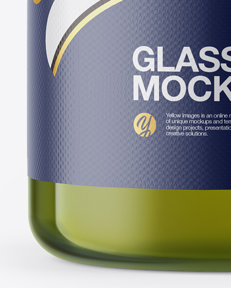 Green Glass Olive Oil Bottle Mockup