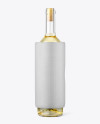 Clear Glass White Wine Bottle w/ Sleeve Cooler Mockup