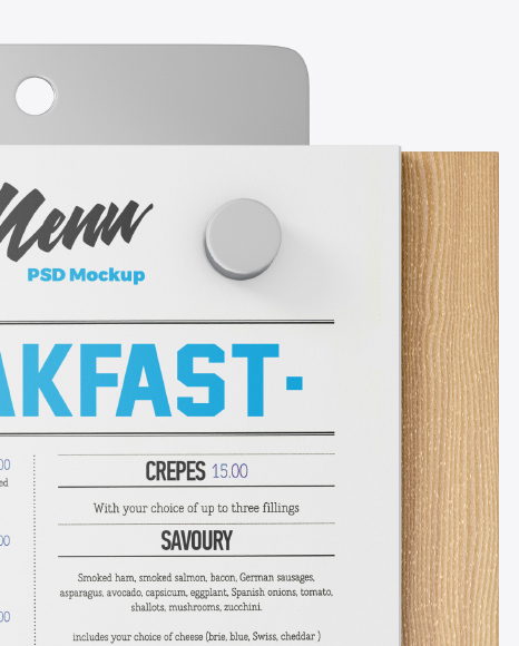 Menu w/ Textured Papers Mockup