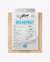 Menu w/ Textured Papers Mockup