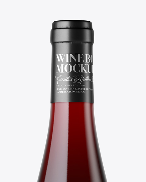 Clear Glass Red Wine Bottle Mockup Clear Glass Red Wine Bottle Mockup