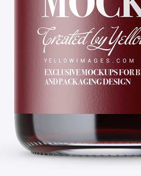 Clear Glass Red Wine Bottle Mockup