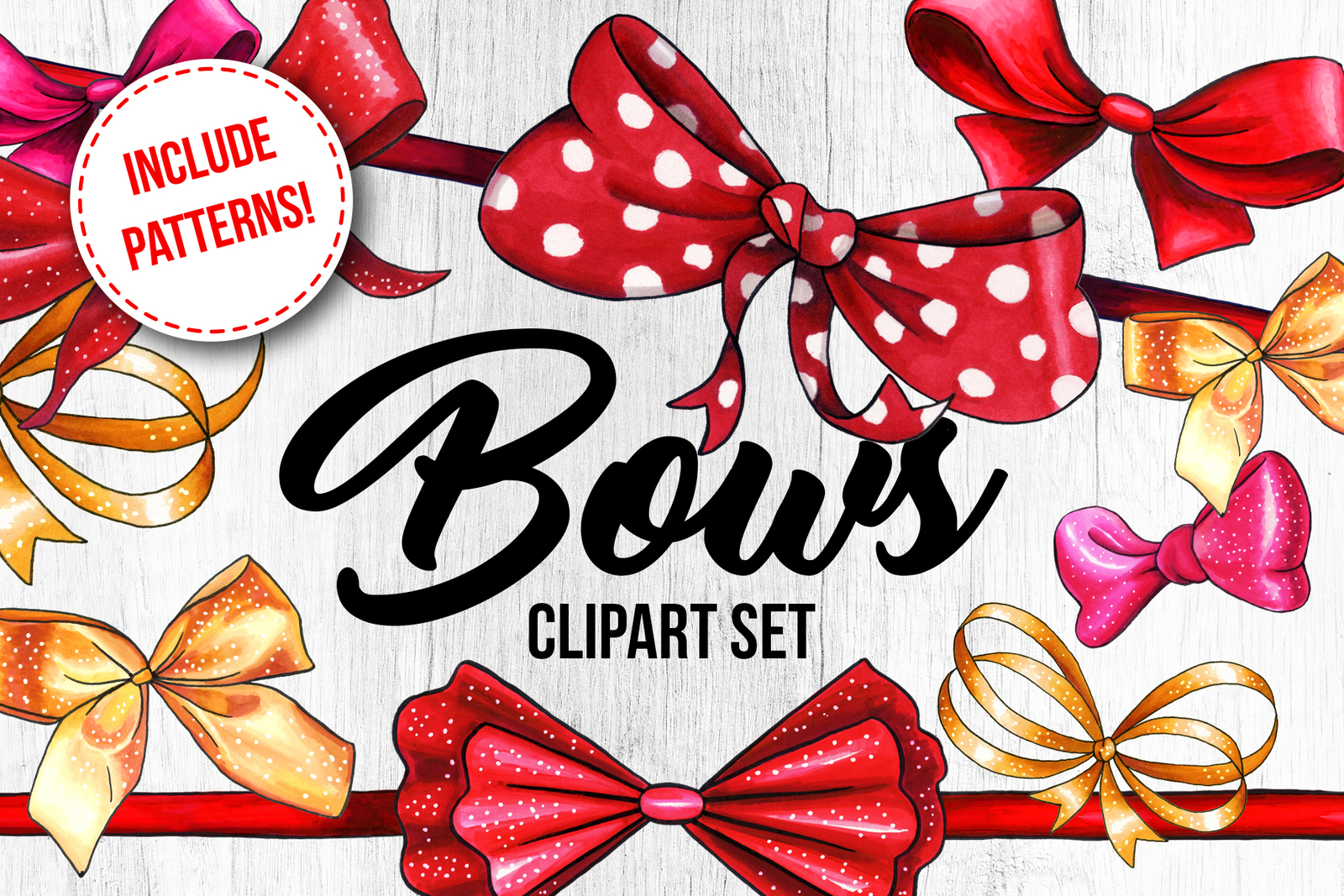 Bows and Ribbons Marker Clipart Collection