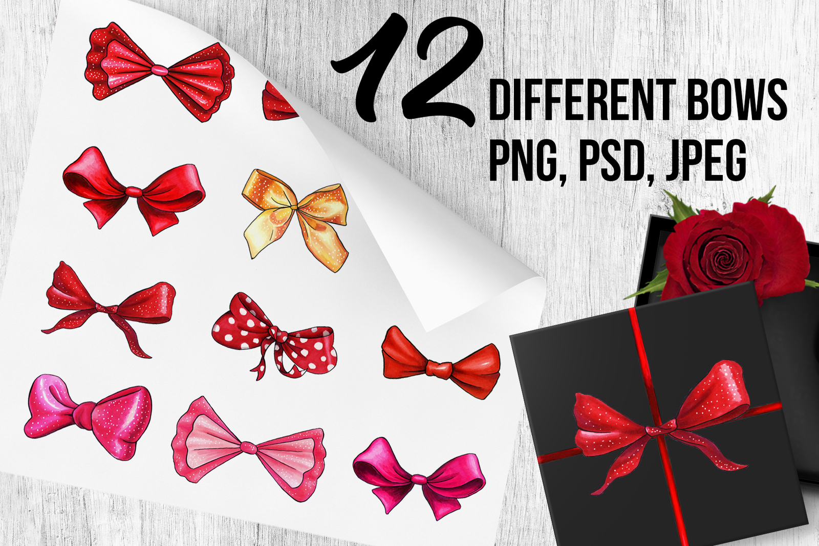 Bows and Ribbons Marker Clipart Collection