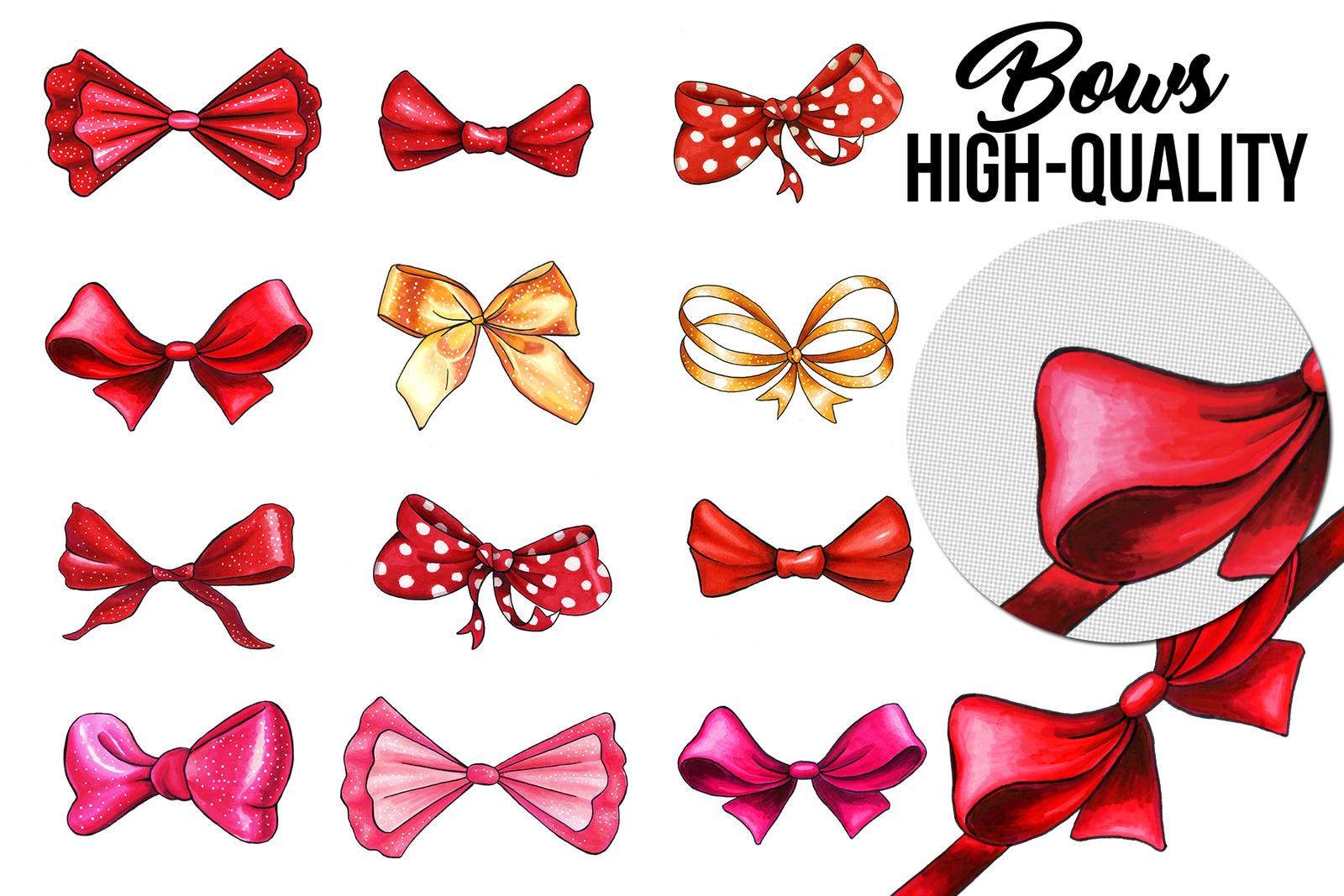 Bows and Ribbons Marker Clipart Collection