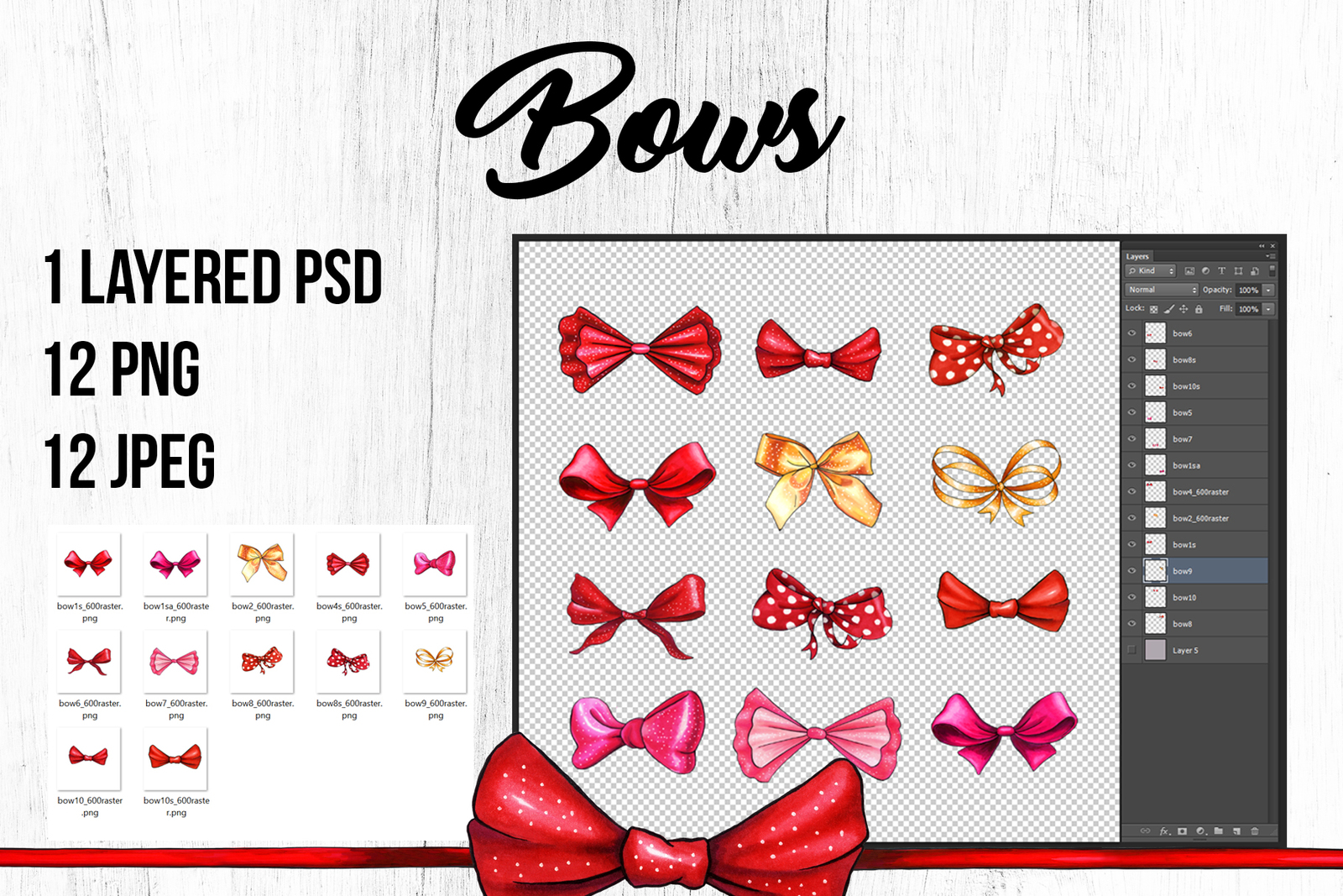 Bows and Ribbons Marker Clipart Collection