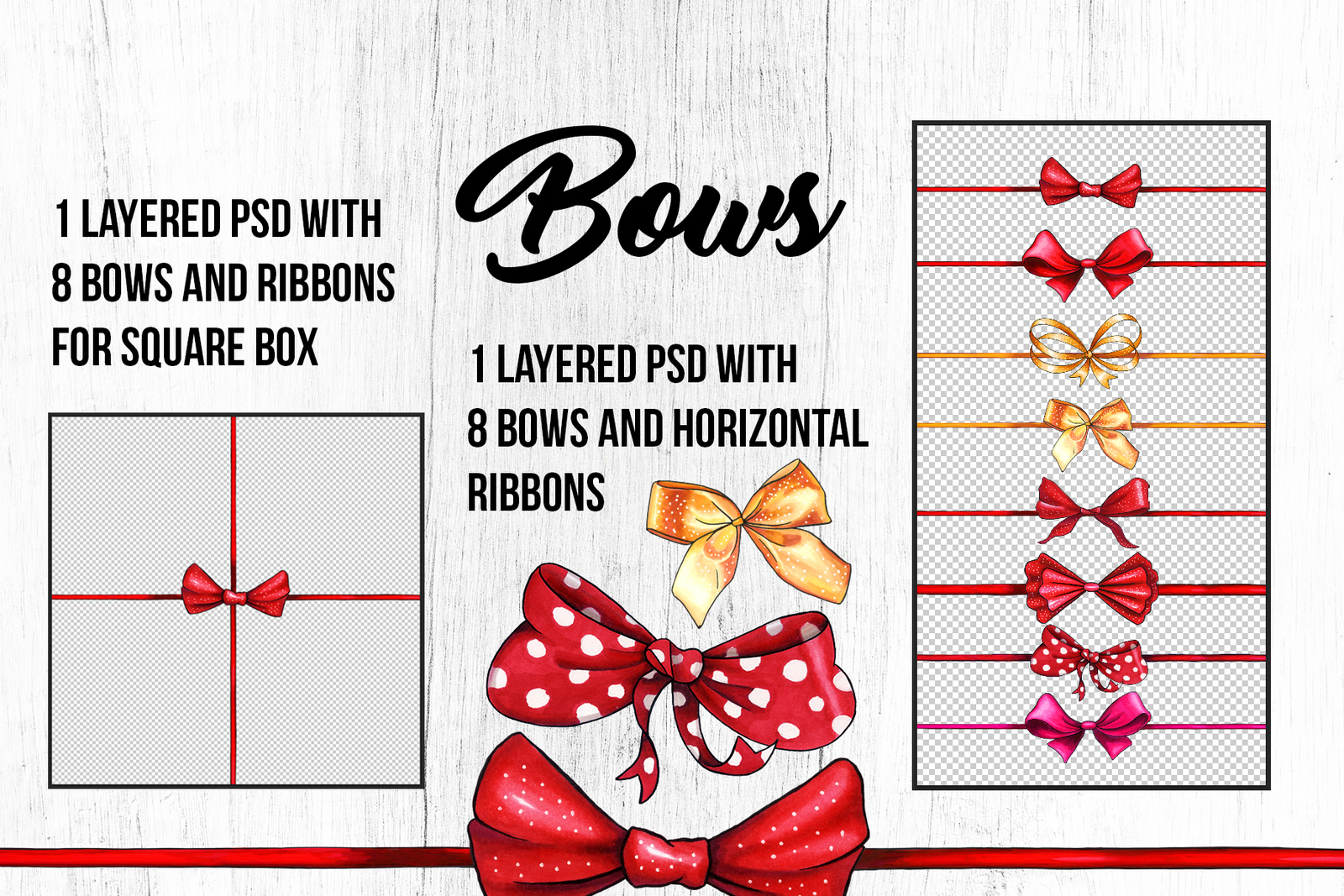 Bows and Ribbons Marker Clipart Collection