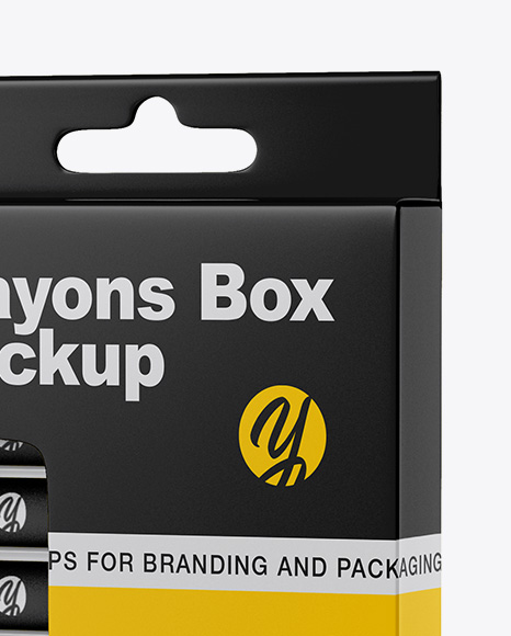 Box w/ Crayons Mockup