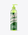 Clear Cosmetic Bottle with Pump Mockup Clear Cosmetic Bottle with Pump Mockup