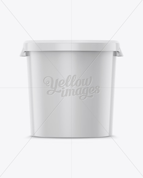 Plastic Paint Bucket Mockup - Eye-Level Shot