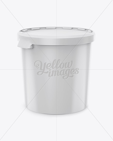 Plastic Paint Bucket Mockup - High-Angle Shot