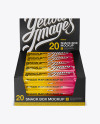 20 Snack Bars Display Box Mockup - Front View (High-Angle Shot)