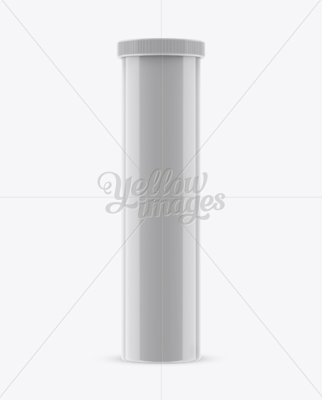 Glossy Plastic Effervescent Tablets Tube Mockup - Eye-Level Shot