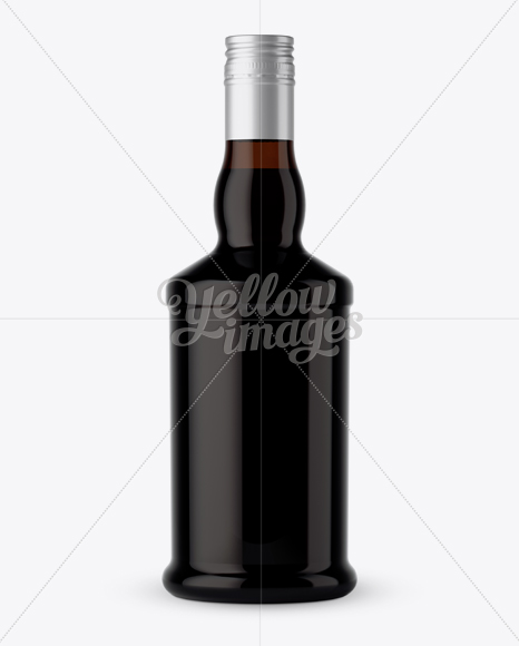 Dark Amber Glass Bottle Mockup