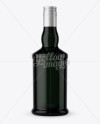 Dark Green Glass Bottle Mockup - Front View