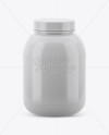 Glossy Protein Jar Mockup (High-Angle Shot)