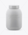 Matte Protein Jar With Glossy Cap & Label Mockup (High-Angle Shot)