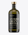 700ml Antique Green Glass Bottle Mockup