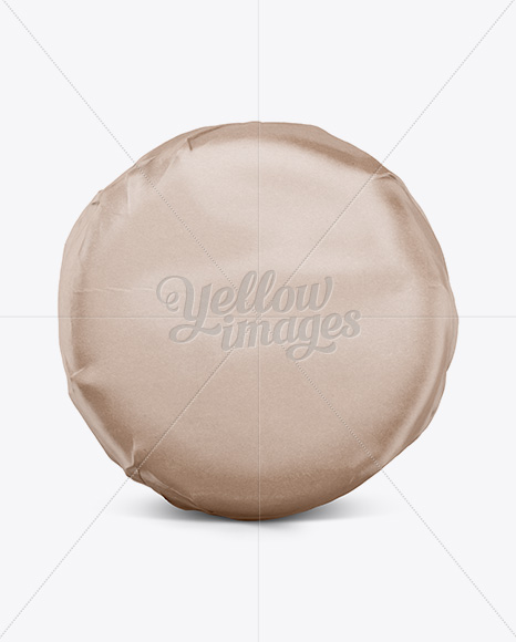 Cheese Wheel Wrapped In Kraft Paper Mockup