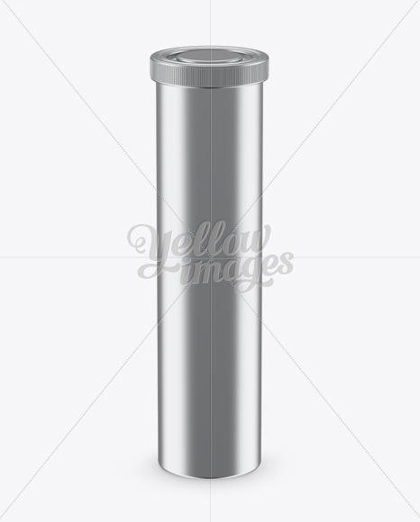 Metallic Effervescent Tablets Tube Mockup - High-Angle Shot