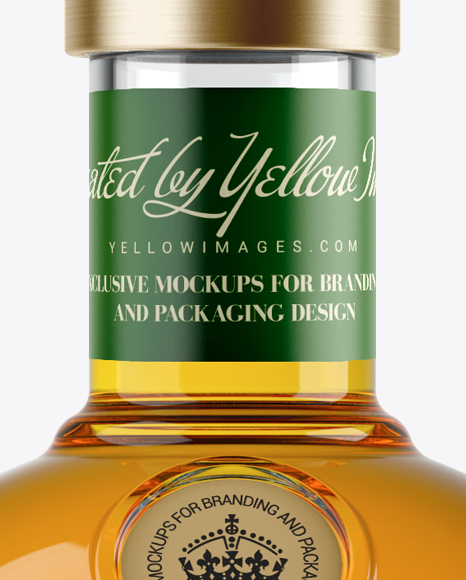 700ml Golden Rum Bottle Mockup