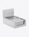 20 Matte Metallic Snack Bars Display Box Mockup - Halfside View (High-Angle Shot)