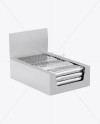 20 Metallic Snack Bars Display Box Mockup - Halfside View (High-Angle Shot)