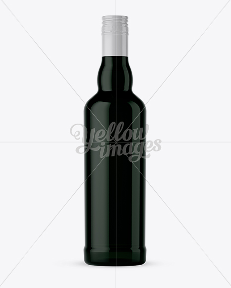 Dark Green Glass Bottle Mockup - Front View Dark Green Glass Bottle Mockup - Front View