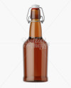 Amber Glass Beugel Bottle w/ Light Beer Mockup - Free Download Images