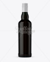 Dark Green Glass Bottle With Whisky Mockup