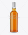 Clear Glass Bottle With Whisky Mockup