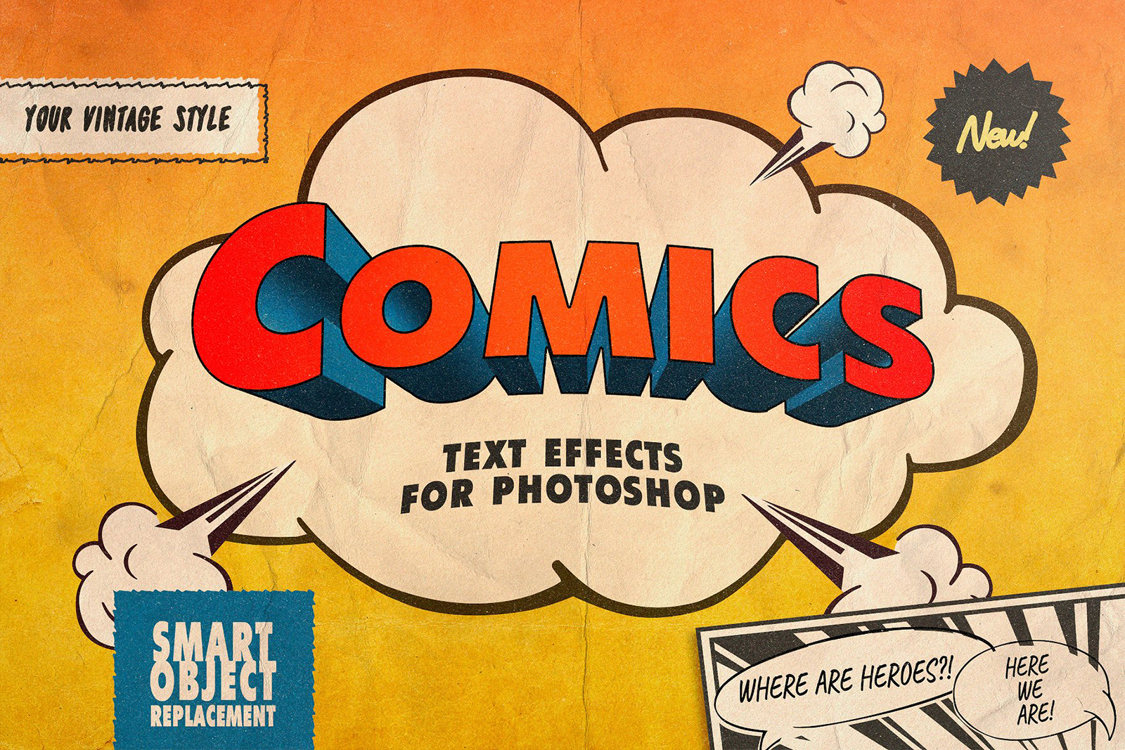 Vintage Comics Text Effects Vintage Comics Text Effects
