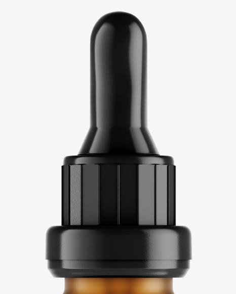 Frosted Amber Glass Dropper Bottle Mockup