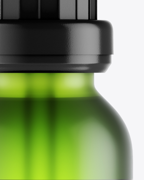 Frosted Green Glass Dropper Bottle Mockup