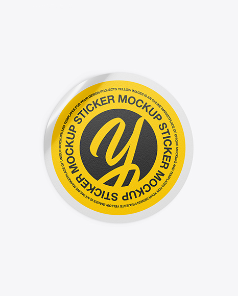 Textured Matte Round Sticker Mockup