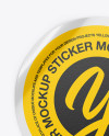 Textured Matte Round Sticker Mockup