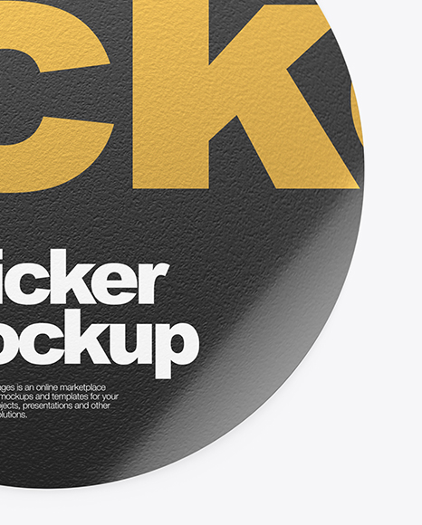 Textured Matte Round Sticker Mockup