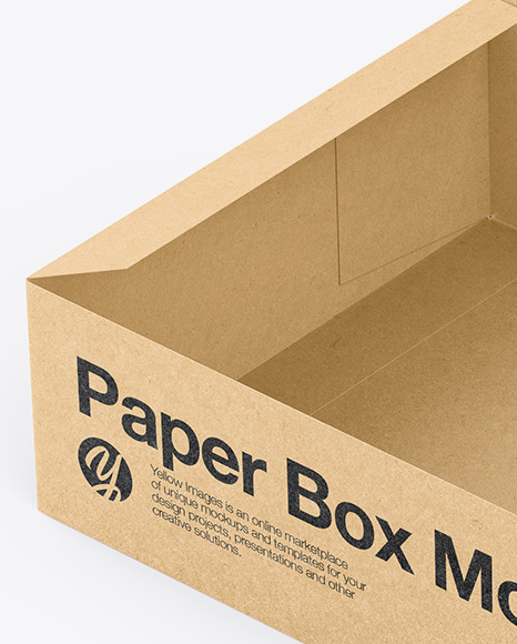 Opened Kraft Box Mockup Opened Kraft Box Mockup