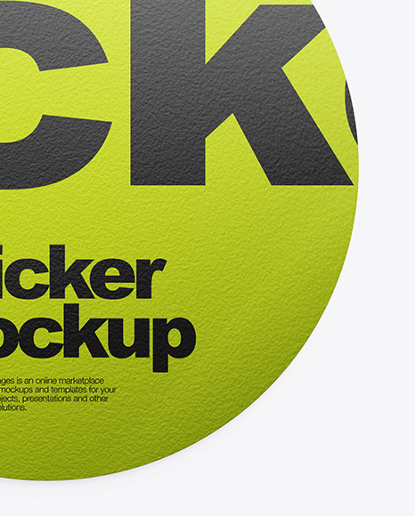 Metallic Textured Round Sticker Mockup