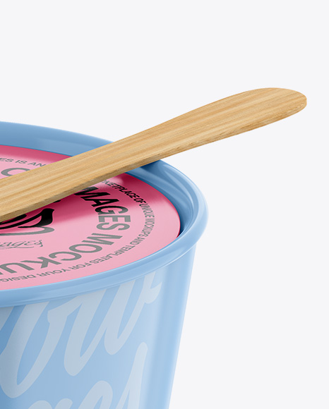 Glossy Ice Cream Cup Mockup